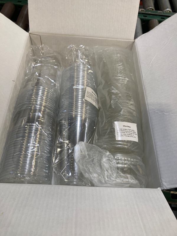 Photo 1 of Dealusy 100 Pack - 20 oz Clear Plastic Cups with Lids, Sturdy & Food Safe Iced Coffee Cups with lids, Disposable Plastic Smoothie Cups for Cold Drinks, Sip Lids