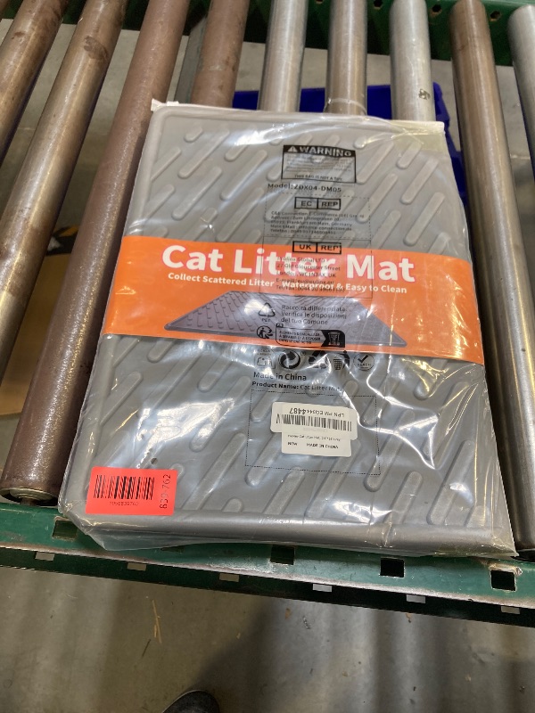 Photo 1 of Pieviev Cat ter Box Mat, 24"x 17" EVA Scratch Resistant Litter Trapping Mat, Easy Clean for Scatter Control, Soft on Kitty Paws, Waterproof & Urine Proof for Indoor Use, Gray