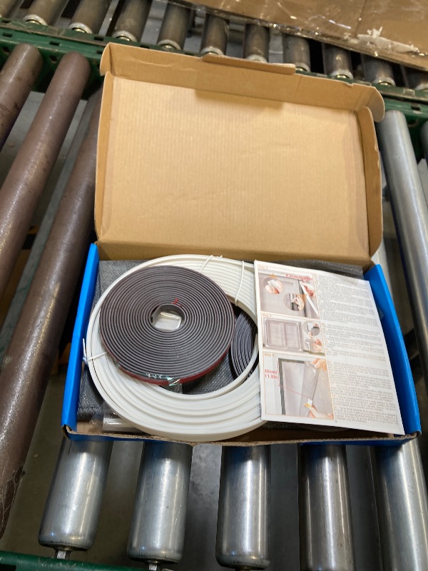 Photo 1 of UtauHom Magnetic Window Screen, Adjustable DIY 47x51in Window Screen Replacement, White Frame Gray Fiberglass Mesh, No Drilling Easy Cut-to-Fit for Sliding/Swing/Top-Hung, Fits Wood/Iron/PVC Frames