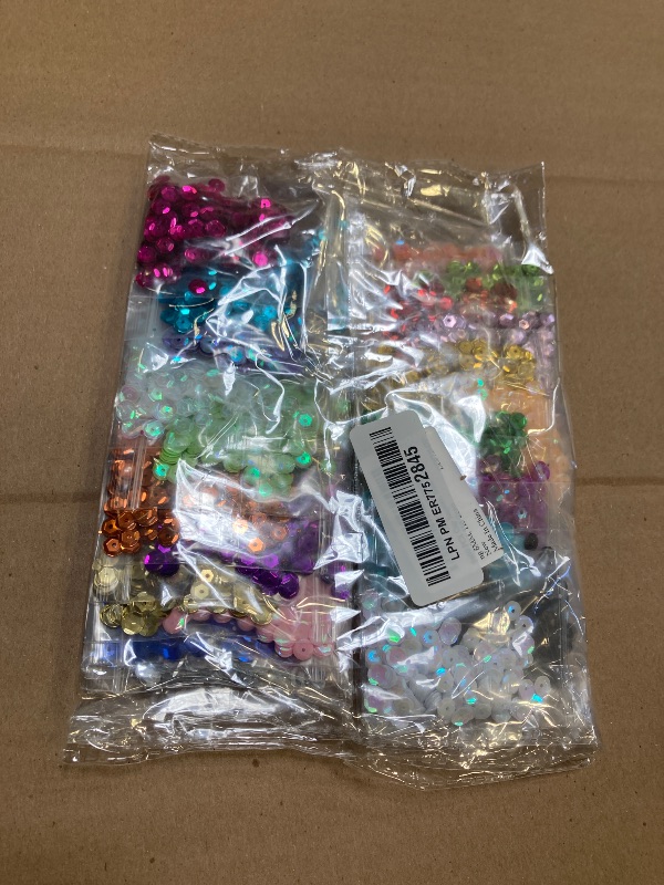 Photo 1 of CCINEE 9460 PCS Cup Sequins Bulk, Mixed Colors Loose Sequins for Embroidery Crafts 6MM Rainbow Spangles with Holes for DIY Sewing Making