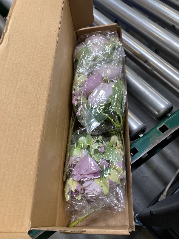 Photo 1 of ASTRYAS 3 Packs Artificial Flowers, Peonies Artificial Flowers, Purple Artificial Peonies, Silk Peonies Flowers Fake Flowers Peonies Bouquet for Centerpiece Table Wedding Party Home Decor