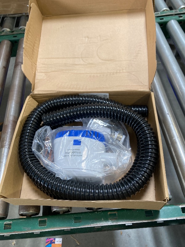 Photo 1 of 1100 GPH Automatic Boat Bilge Water Pump 12V, 1-1/8 Inch Dia Bilge Pump Plumbing Kit with 6FT Hose, 2 Clamps, Thru-Hull Fitting, Ideal for Fishing Boats, Cruisers, Runabouts, Yachts
