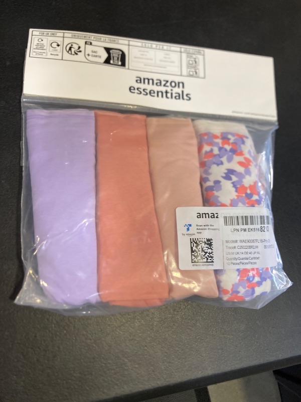 Photo 1 of Amazon Essentials Women's Cotton Bikini Brief Underwear (Available in Plus Size), Pack of 10, Checked/Ditsy Floral/Floral/Multicolor, Medium