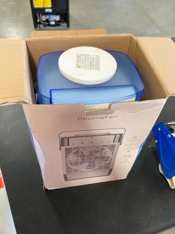 Photo 1 of Portable Air Conditioners,3-Speed Small AC Fan, Evaporative Air Cooler with Remote,Timer function,7-Color Night light, 2 Mist modes,Personal Air Conditioner for Bedroom,Office,Room(Blue)
