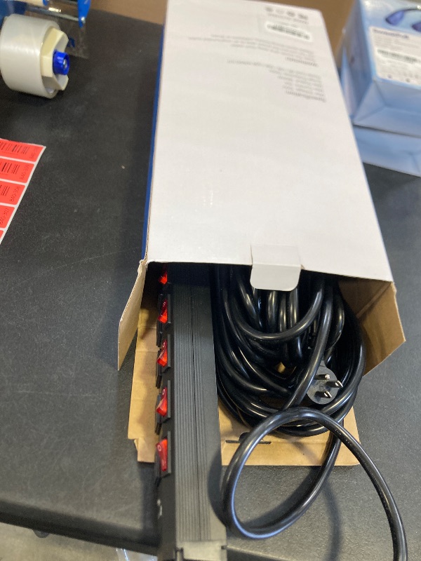 Photo 1 of 8 Outlet Heavy Duty Power Strip with 8 Individual Switches,Moutable Metal Power Strip Surge Protector 1200 Joules,50FT 14AWG Extension Cord,15A 1800W 125V 60Hz