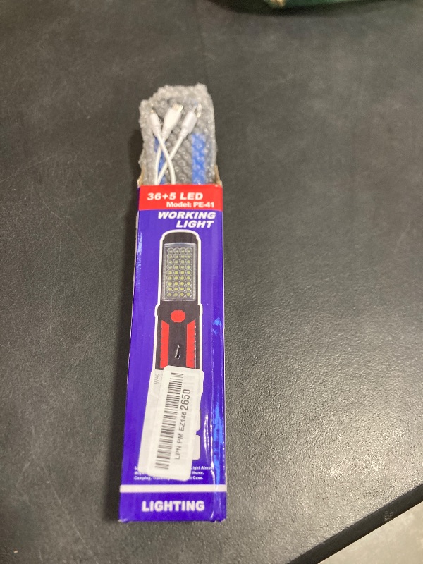 Photo 1 of HEDAQI Rechargeable Work Light Portable LED Multi-use Magnetic Flashlight with Hanging Hook, Waterproof Work Flashlight for Car Repair Household Blackout and Emergency(Blue)