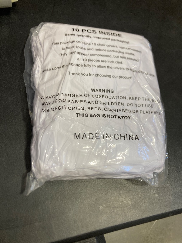 Photo 1 of LGJIAOJIAO 150 Pieces White Chair Covers - Versatile Stretch Polyester Spandex Dining Chair Slipcovers for Dining, Party, Wedding, Banquet, and More
