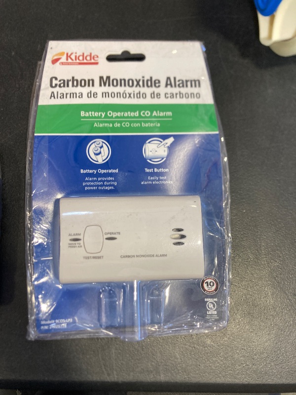 Photo 1 of Kidde Carbon Monoxide Detector, Battery Powered CO Alarm with LEDs, Test-Reset Button, Low Battery Indicator, Portable