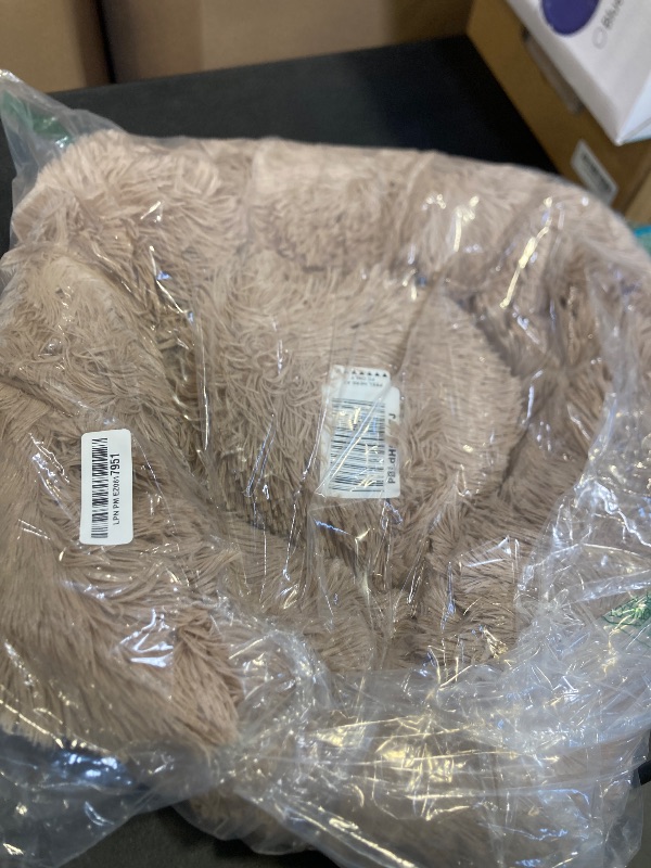 Photo 1 of Bedsure Calming Cat Beds for Indoor Cats - Small Cat Bed Washable 20 inches, Anti-Slip Round Fluffy Plush Faux Fur Pet Bed, Fits up to 15 lbs Pets, Camel