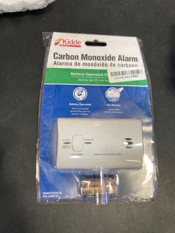 Photo 1 of Kidde Carbon Monoxide Detector, Battery Powered CO Alarm with LEDs, Test-Reset Button, Low Battery Indicator, Portable