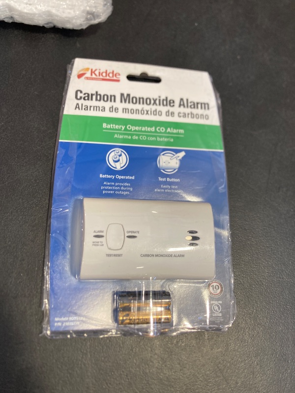 Photo 1 of Kidde Carbon Monoxide Detector, Battery Powered CO Alarm with LEDs, Test-Reset Button, Low Battery Indicator, Portable