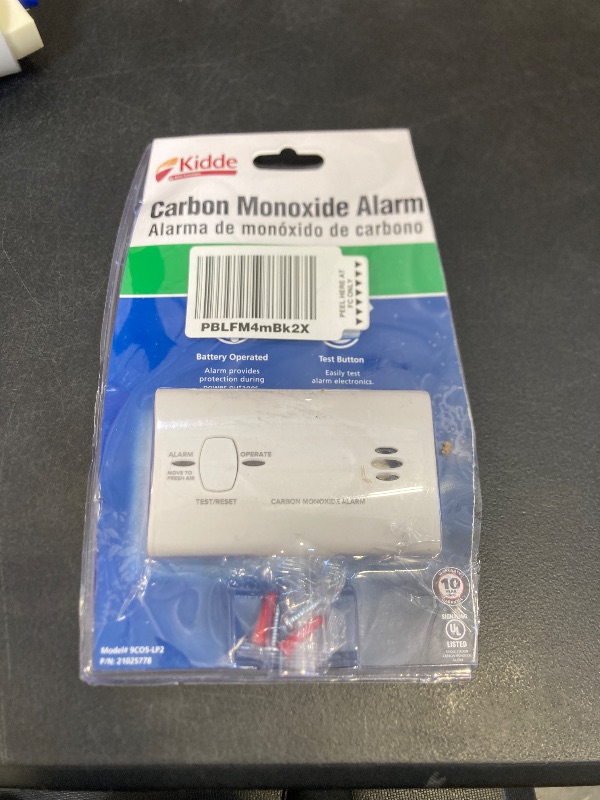 Photo 1 of Kidde Carbon Monoxide Detector, Battery Powered CO Alarm with LEDs, Test-Reset Button, Low Battery Indicator, Portable