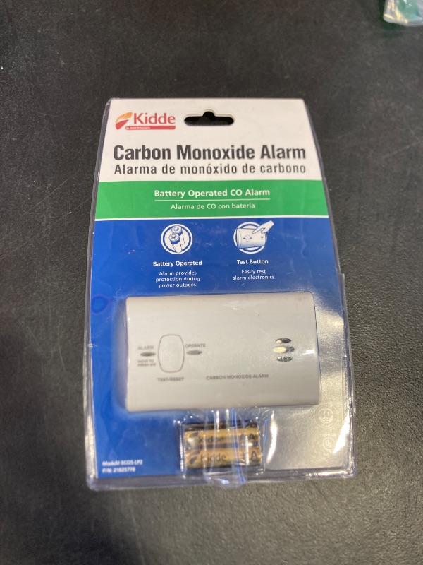 Photo 1 of Kidde Carbon Monoxide Detector, Battery Powered CO Alarm with LEDs, Test-Reset Button, Low Battery Indicator, Portable