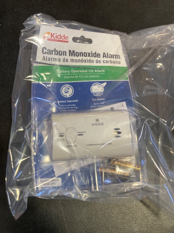 Photo 1 of Kidde Carbon Monoxide Detector, Battery Powered CO Alarm with LEDs, Test-Reset Button, Low Battery Indicator, Portable