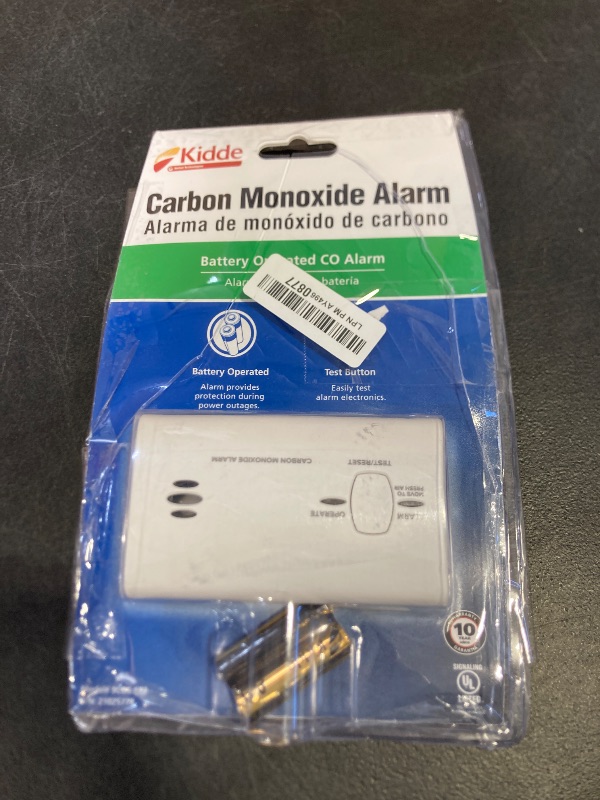 Photo 1 of Kidde Carbon Monoxide Detector, Battery Powered CO Alarm with LEDs, Test-Reset Button, Low Battery Indicator, Portable
