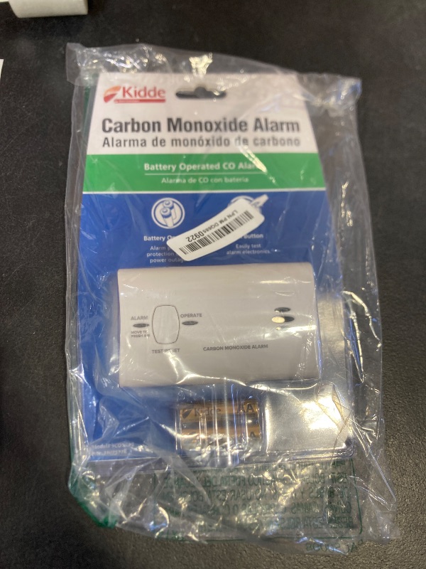Photo 1 of Kidde Carbon Monoxide Detector, Battery Powered CO Alarm with LEDs, Test-Reset Button, Low Battery Indicator, Portable