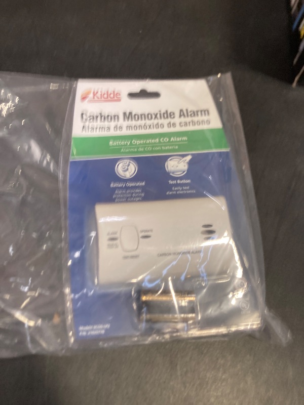Photo 1 of Kidde Carbon Monoxide Detector, Battery Powered CO Alarm with LEDs, Test-Reset Button, Low Battery Indicator, Portable