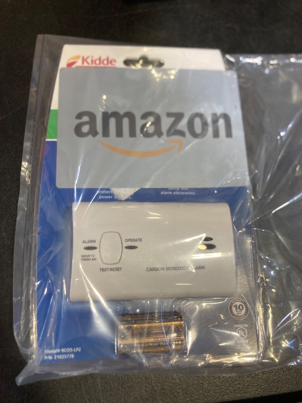 Photo 1 of Kidde Carbon Monoxide Detector, Battery Powered CO Alarm with LEDs, Test-Reset Button, Low Battery Indicator, Portable