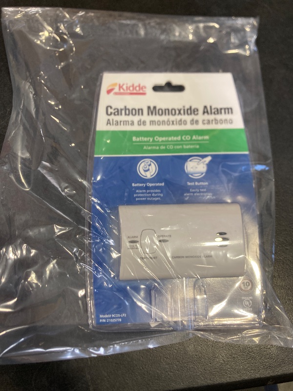 Photo 1 of Kidde Carbon Monoxide Detector, Battery Powered CO Alarm with LEDs, Test-Reset Button, Low Battery Indicator, Portable