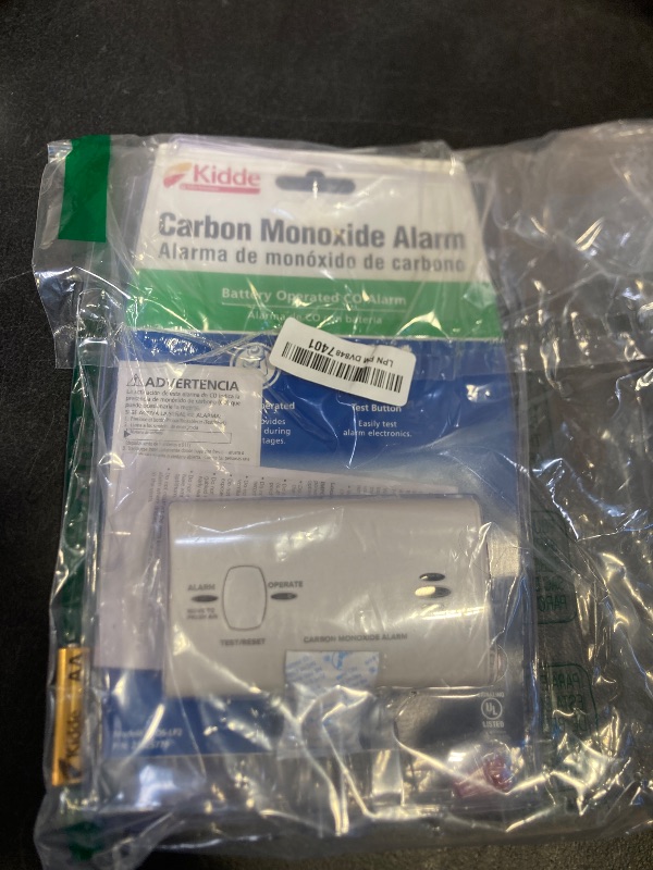 Photo 1 of Kidde Carbon Monoxide Detector, Battery Powered CO Alarm with LEDs, Test-Reset Button, Low Battery Indicator, Portable
