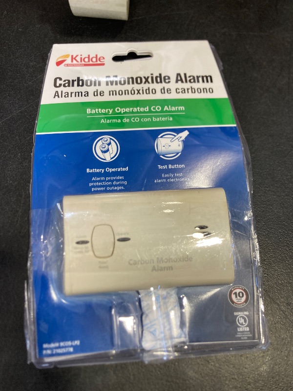 Photo 1 of Kidde Carbon Monoxide Detector, Battery Powered CO Alarm with LEDs, Test-Reset Button, Low Battery Indicator, Portable
