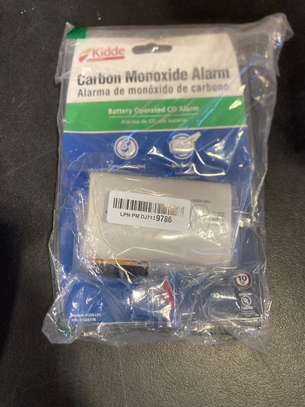 Photo 1 of Kidde Carbon Monoxide Detector, Battery Powered CO Alarm with LEDs, Test-Reset Button, Low Battery Indicator, Portable