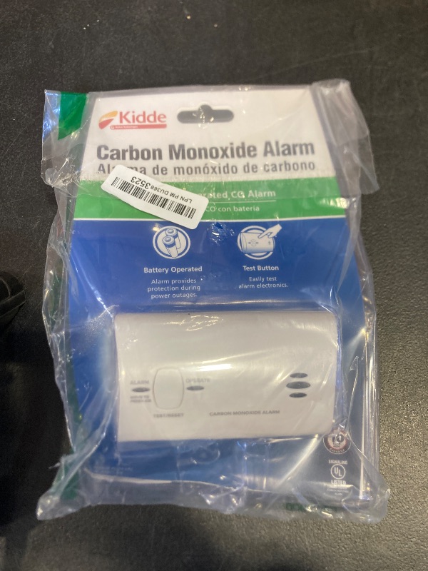 Photo 1 of Kidde Carbon Monoxide Detector, Battery Powered CO Alarm with LEDs, Test-Reset Button, Low Battery Indicator, Portable