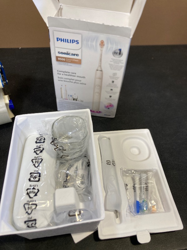 Photo 1 of Philips Sonicare DiamondClean Smart 9500 Electric Toothbrush, Sonic Toothbrush with App, Pressure Sensor, Brush Head Detection, 5 Brushing Modes and 3 Intensity Levels, White, Model HX9923/01