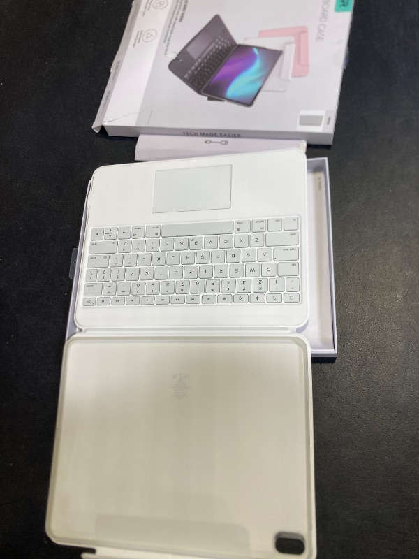 Photo 1 of ESR iPad Air 13 Inch Case Keyboard (M3/M2, 2025/2024), Keyboard Case with Trackpad, Magnetic Detachable Keyboard with Backlit Keys, Fully Adjustable Portrait/Landscape Stand, Ascend Series, White