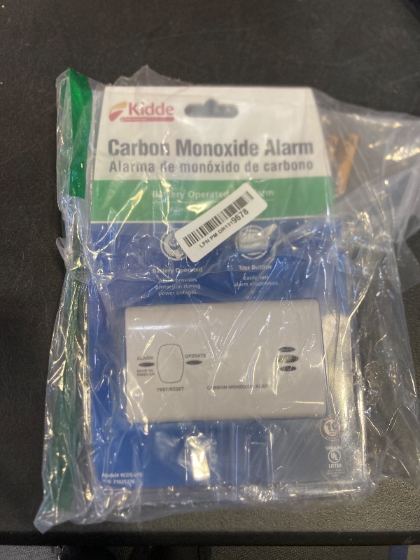 Photo 1 of Kidde Carbon Monoxide Detector, Battery Powered CO Alarm with LEDs, Test-Reset Button, Low Battery Indicator, Portable