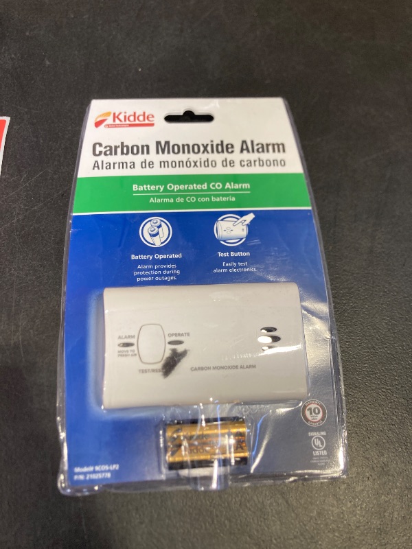 Photo 1 of Kidde Carbon Monoxide Detector, Battery Powered CO Alarm with LEDs, Test-Reset Button, Low Battery Indicator, Portable