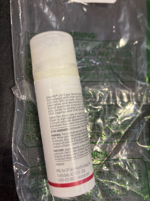 Photo 1 of EltaMD UV Clear Face Sunscreen SPF 46, Oil Free for Face with Zinc Oxide, Dermatologist Recommended Sunscreen Lotion, For Acne-Prone Sensitive Skin, 1.7 oz Pump