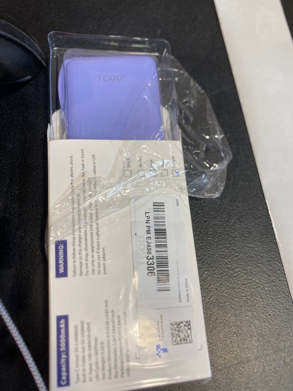 Photo 1 of TG90° Portable Phone Charger Ultra Mini Power Bank with Built-in Foldable AC Wall Plug and Cables,5000mAh External Battery Pack Compatible with iPhone and Android Smart Devices
