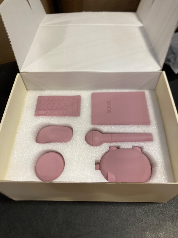 Photo 1 of Premium Doljabi, Zhuazhou, Thoi NOI First Birthday Selection Set | 11 Pc Monochromatic Soft Silicone Items for Korean Doljanchi, Chinese, and Vietnamese 1st Bday Ceremony – Cultural Decor ??? (Pink)