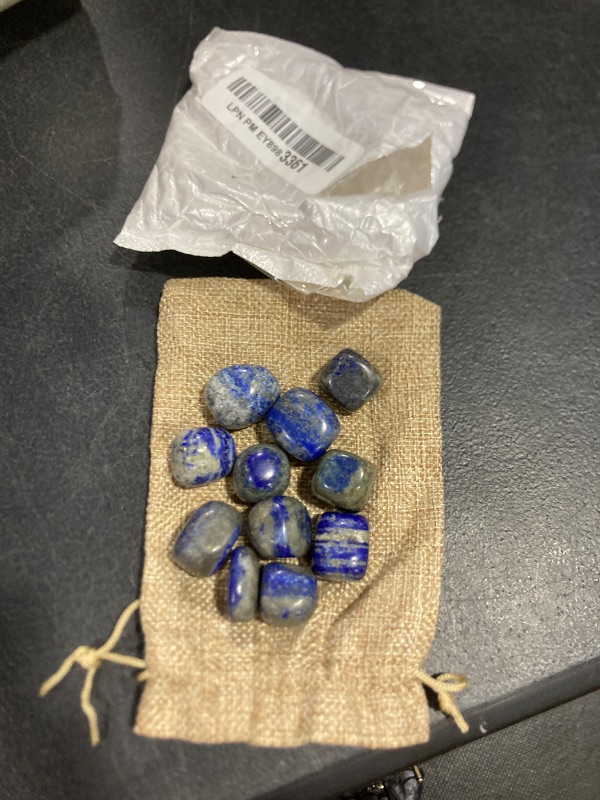 Photo 1 of SigMntun Polished Stone Set Lapis Lazuli Crystals, 0.8" Handpicked Tumbled Gemstones Rocks, Pebbles for Reiki, Chakra, Healing, Home Decor