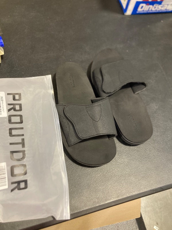 Photo 1 of Men's Wide Slide Ergonomic Sandals Fully Adjustable Strap & Comfort Fit Orthotic Arch Support Athletic Sandals with Soft Cushion Footbed
size 11