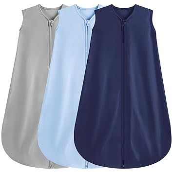 Photo 1 of 3 Pack Baby Sleep Sack 18-24 Months 100% Rayon Cotton Baby Sleeping Bag 2-Way Zipper Toddler Wearable Blankets,Comfy Stretchy Thin Sleep Sacks.TOG 0.3(X-Large)
