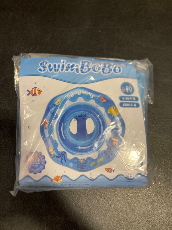 Photo 1 of Swimbobo Inflatable Baby Swimming Float with Safe Seat for Age 6-36 Months Toddler (Blue Ocean)