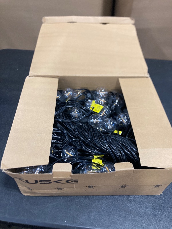 Photo 1 of Zuske Outdoor String Lights Waterproof, 240FT Patio Lights with 124 Shatterproof G40 Globe Bulb(4 Spare), Connectable Dimmable Hanging LED String Lights for Outside Backyard Porch Balcony(120FTx2)