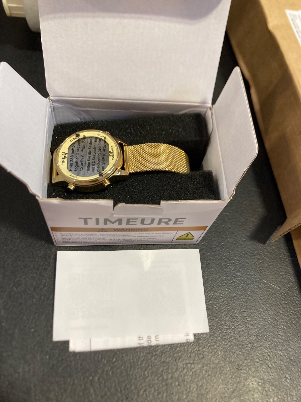 Photo 1 of TIMEURE Women's Step Counter Watch with Stainless Steel Bracelet, Stylish Design, No App, No Charging Needed for Step, Calorie, Distance, Alarm, Countdown Timer?TU-2401(Gold)