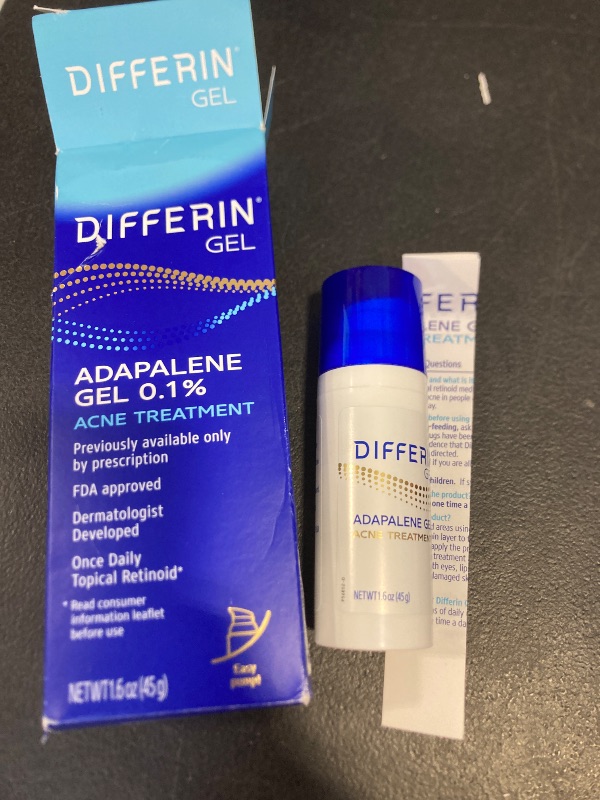 Photo 1 of Differin Acne Treatment Gel, 90 Day Supply, Retinoid Treatment for Face with 0.1% Adapalene, Gentle Skin Care for Acne Prone Sensitive Skin, 45g Pump (Packaging May Vary) exp 2-2028