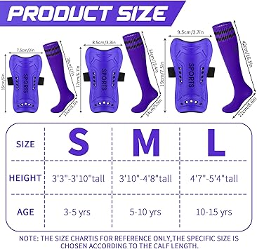 Photo 1 of Syhood Soccer Shin Guards and Socks for Toddler Kids Youth, Lightweight Soccer Shin Pads Protective Defender Gear for Children- Boys Girls Sports Game (SMALL Size,Purple)