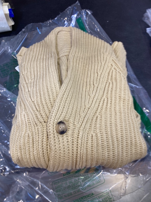 Photo 1 of Runcati Mens Shawl Collar Cardigan Sweaters Button Down Open Front Knitwear Cable Knit Cardigans Khaki size medium 