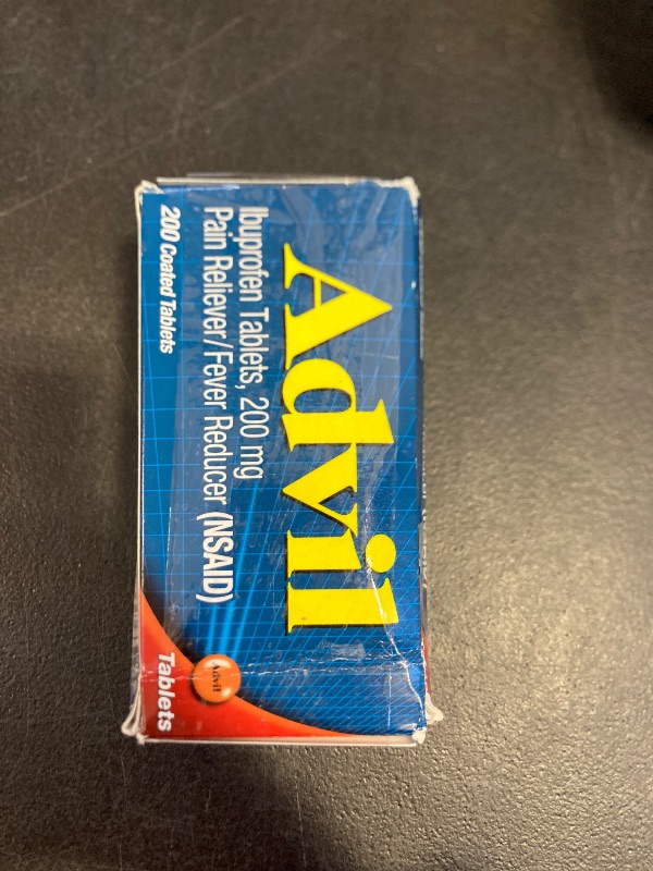 Photo 1 of Advil Pain Reliever and Fever Reducer, Pain Relief Medicine with Ibuprofen 200mg for Headache, Backache, Menstrual Pain and Joint Pain Relief - 200 Coated Tablets exp 12/28