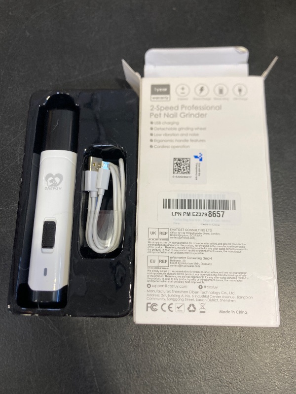 Photo 1 of Casfuy Dog Nail Grinder Upgraded - Professional 2-Speed Electric Rechargeable Pet Nail Trimmer Painless Paws Grooming & Smoothing for Small Medium Large Dogs & Cats (White)