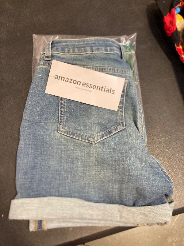 Photo 1 of Amazon Essentials Women's Mid-Rise Slim Fit 4" Denim Shorts, Vintage Wash, 4