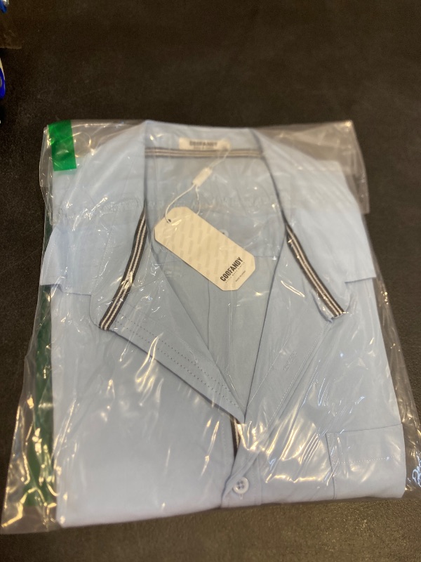 Photo 1 of COOFANDY Men's Casual Button Down Shirt Untucked Shirts Long Sleeve Dress Shirt Light Blue 2xl