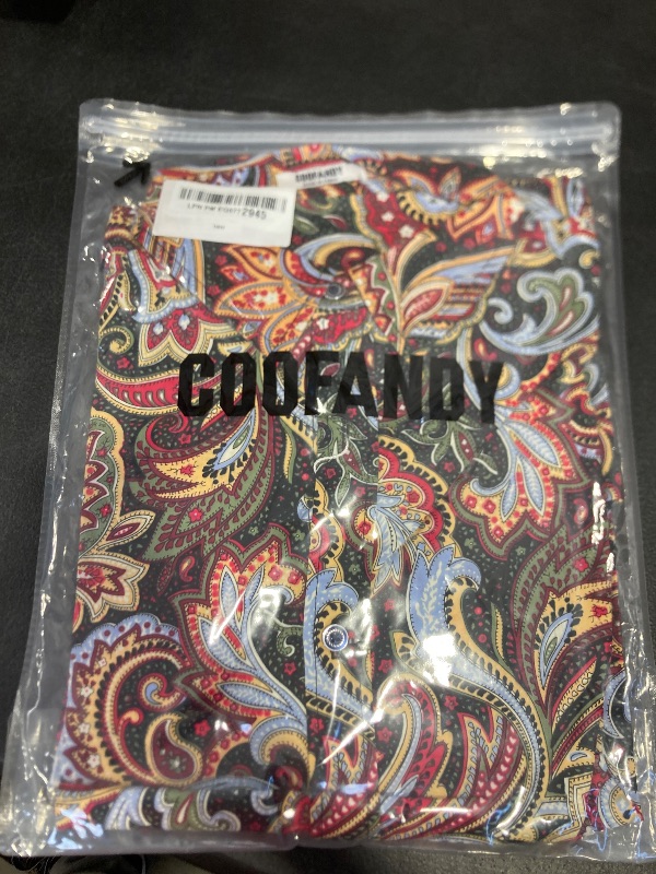 Photo 1 of COOFANDY Men's Floral Print Button Down Casual Long Sleeve Hawaiian Retro Flower Shirt(Wine Red,L)