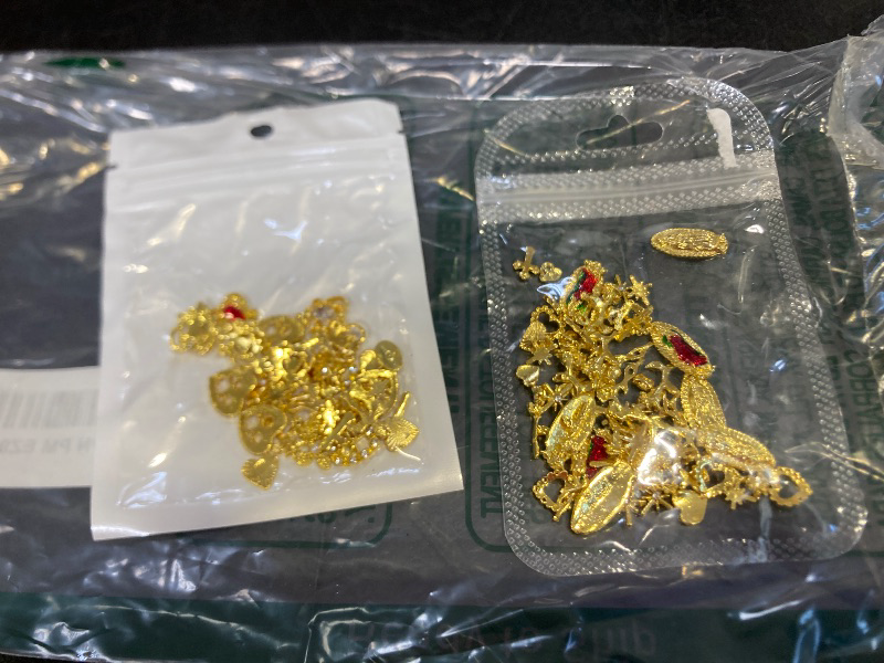 Photo 1 of gold nail art charms`