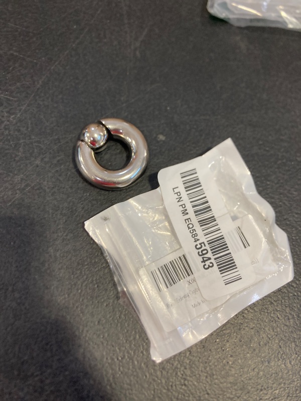 Photo 1 of Dekewing Captive Bead Hoop Ring PA Spring Action Ball Surgical Steel Body Piercing Jewelry 12G 10G 8G 6G 4G 2G 0G 00G (00G(10mm) Dia:5/8"(16mm))